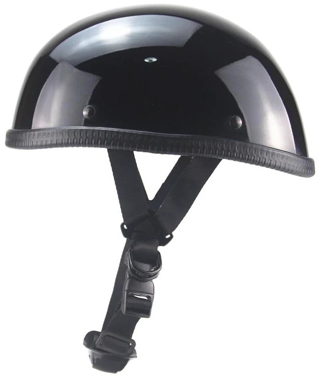 Main image of US German Half Helmet Novelty Shiny Black Motorcycle Cruiser Biker S,M,L,XL,XXL
