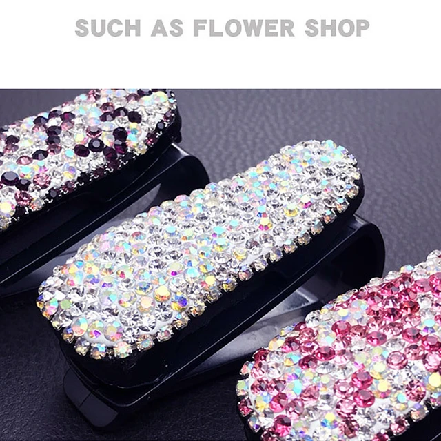 Alt view image 3 of 3 - US 3 Pack Rhinestone Universal Car Glasses Sunglasses Eyeglass Visor Holder Clip
