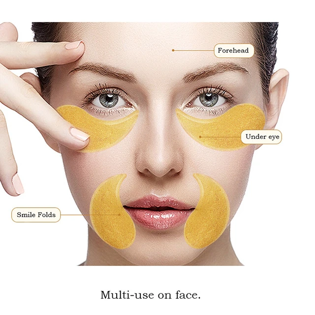 Alt view image 3 of 5 - US 60Pcs Gold/Black Pearl/Seaweed Hydrogel Eye Patch Mask Gel Under Eye Pads CO-1-ayanmo huangjin1he