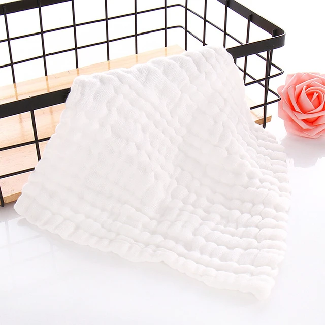Alt view image 4 of 5 - US 10 Baby Muslin Washcloths 12''x12'' Cotton Reusable Wipes Bath Bibs Towels