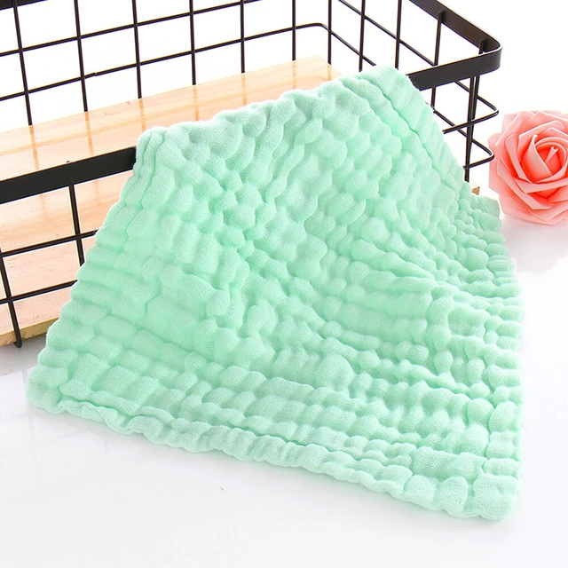 Alt view image 5 of 5 - US 10 Baby Muslin Washcloths 12''x12'' Cotton Reusable Wipes Bath Bibs Towels