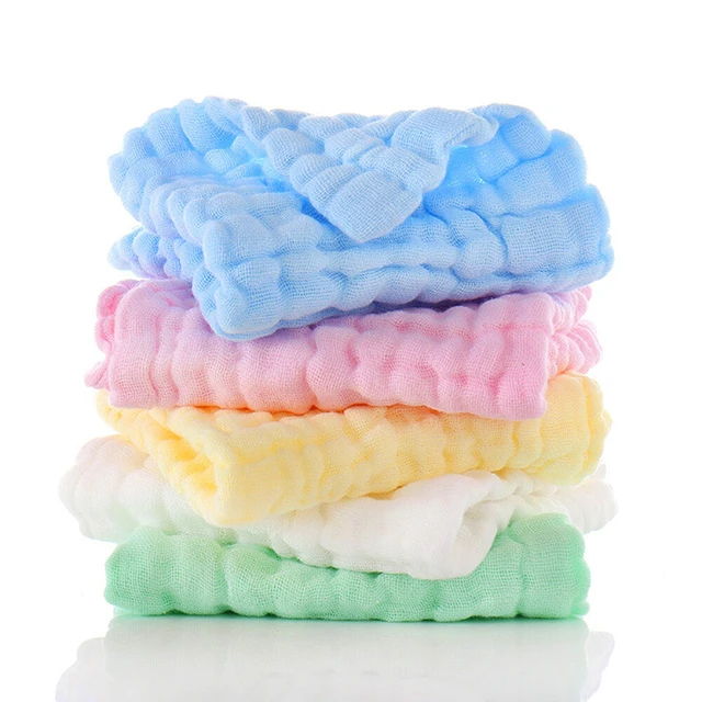Alt view image 2 of 5 - US 10 Baby Muslin Washcloths 12''x12'' Cotton Reusable Wipes Bath Bibs Towels