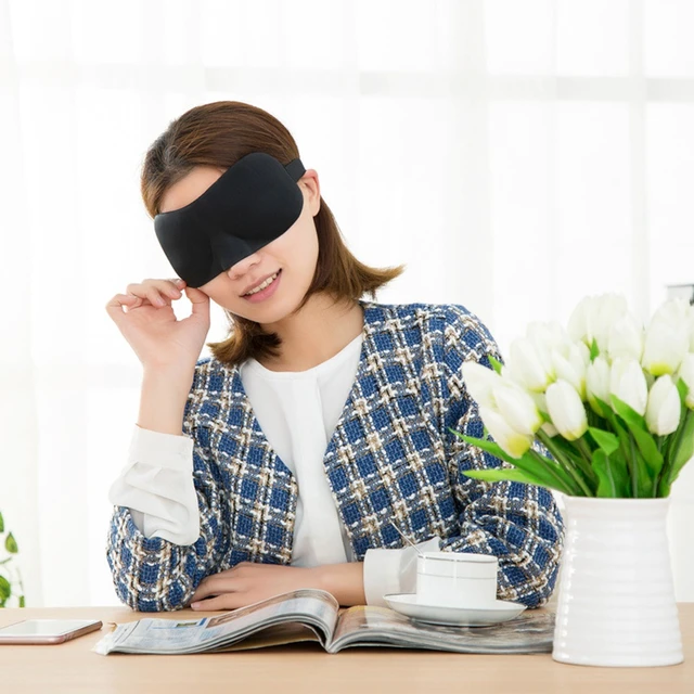 Alt view image 2 of 3 - 2 Pack Travel 3D Eye Mask Sleep Soft Padded Shade Cover Rest Relax Blindfold lanse