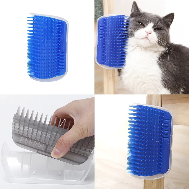 Alt view image 2 of 4 - US Pet Cat Self Groomer Brush Wall Corner Mount Grooming Massage Comb Toy Catnip