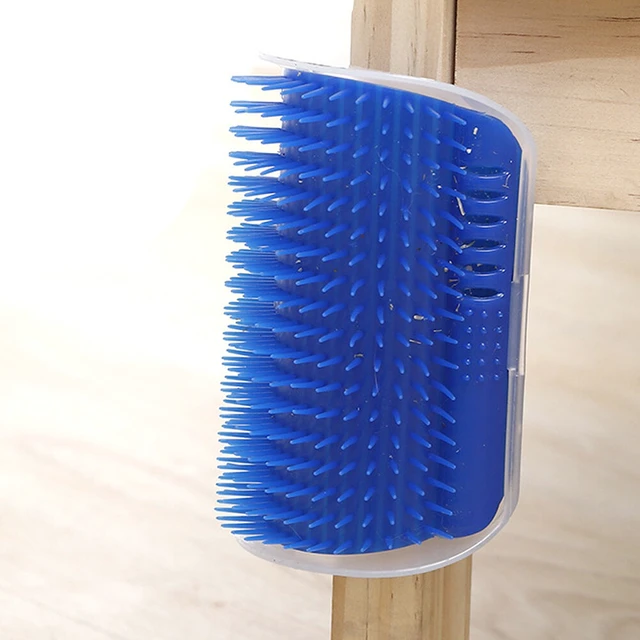 Alt view image 4 of 4 - US Pet Cat Self Groomer Brush Wall Corner Mount Grooming Massage Comb Toy Catnip