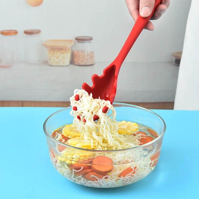 Alt view image 4 of 5 - US 1 Pack Silicone Pasta Fork Heat Resistant Noodle Spaghetti Server Spoon CZ-4-b yifenzhualvse 1ge