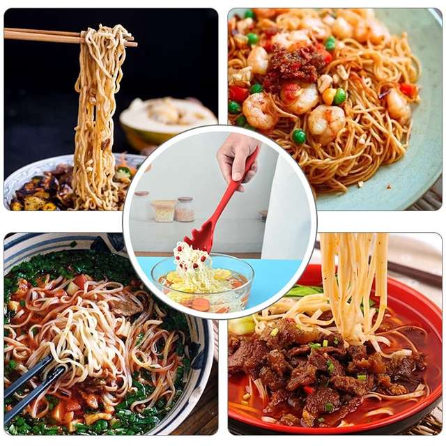 Alt view image 5 of 5 - US 1 Pack Silicone Pasta Fork Heat Resistant Noodle Spaghetti Server Spoon CZ-4-b yifenzhualvse 1ge