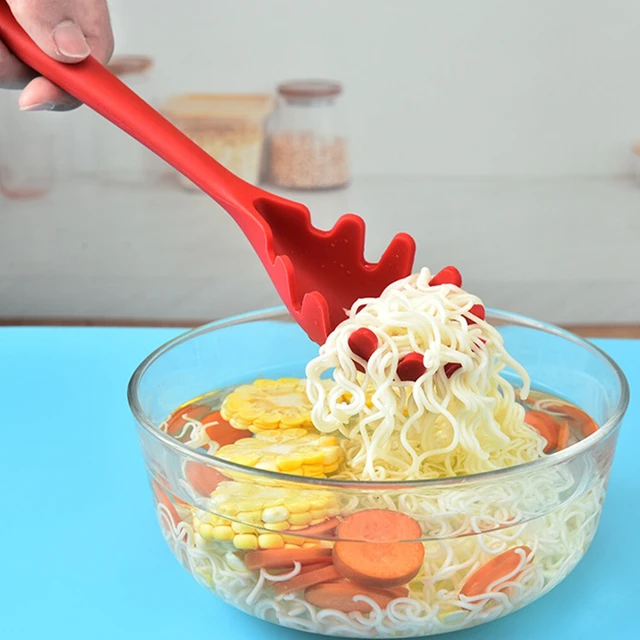 Alt view image 3 of 5 - US 1 Pack Silicone Pasta Fork Heat Resistant Noodle Spaghetti Server Spoon CZ-4-b yifenzhualvse 1ge