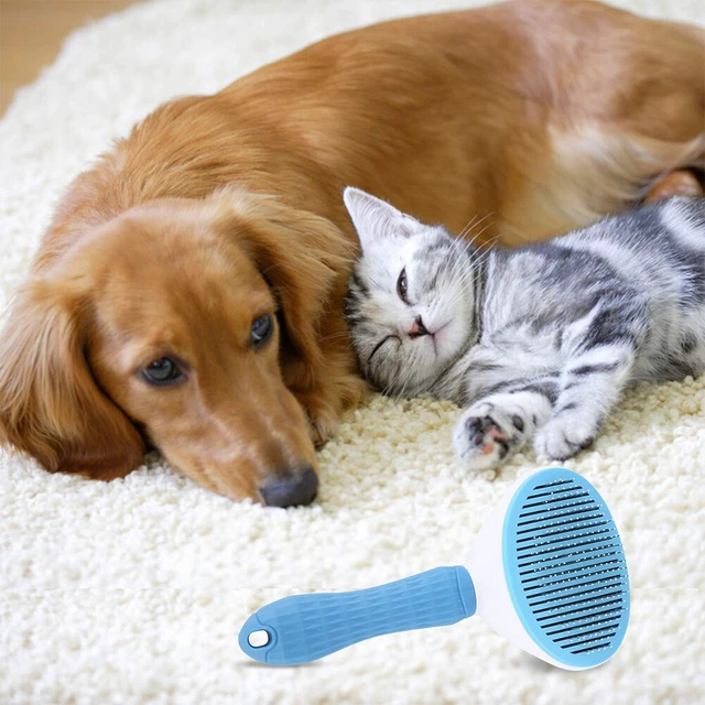 Alt view image 2 of 5 - US 1 Pack Self Cleaning Slicker Brushes for Dogs Cats Pet Grooming Brush Tool