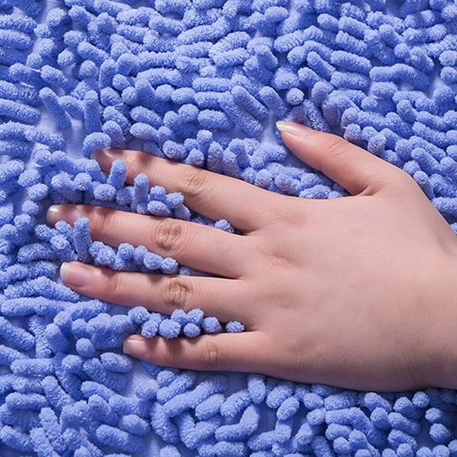 Alt view image 2 of 5 - US Luxury Chenille Bath Rug Absorbent Soft Shaggy Non Slip Bathroom Mat Rugs DB-1-a xuenierdidian tuose
