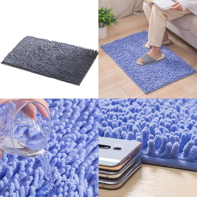 Alt view image 3 of 5 - US Luxury Chenille Bath Rug Absorbent Soft Shaggy Non Slip Bathroom Mat Rugs DB-1-a xuenierdidian tuose