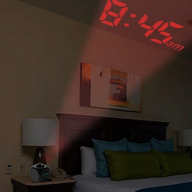 Alt view image 4 of 5 - US 1 Pack Projection Alarm Clock LED Digital Voice Report Digital Alarm Clock