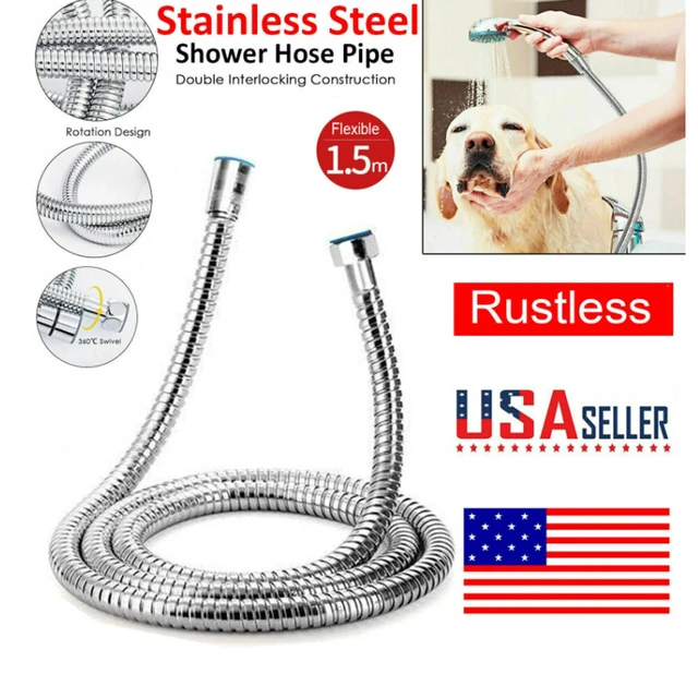 Alt view image 2 of 5 - US 2 Pack 1.5m / 5 Ft Shower Hose Extra Long Bathroom Hand Held Flexible Tube