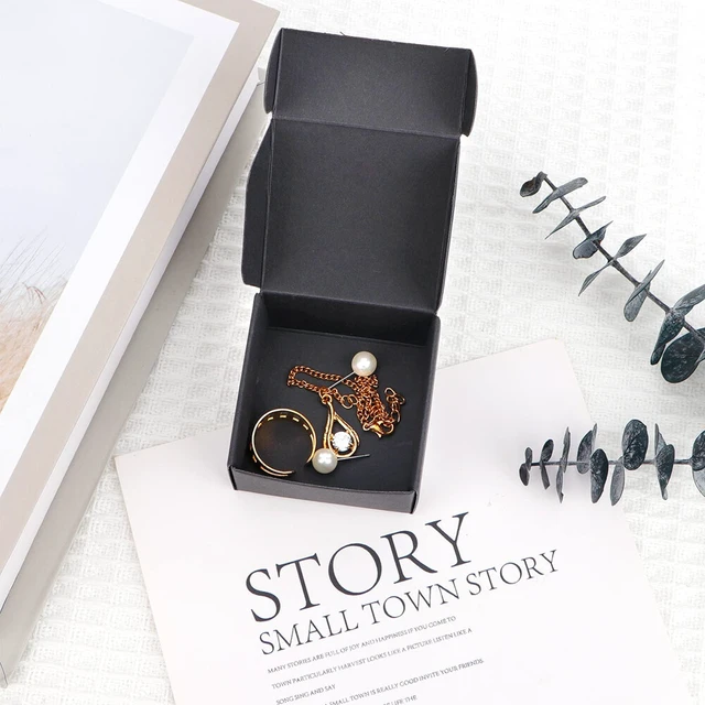 Alt view image 5 of 5 - US 50 Pack Mini Kraft Jewelry Gift Packing Coin Candy Ornaments Favor Boxes DB-4-g shoushifeijihe5x5cm zongse 50gezhuang