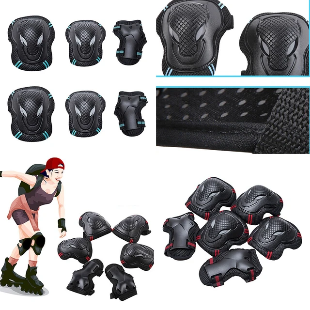 Alt view image 2 of 5 - US Wrist Knee Pads Elbow Guards Protective Gear Set For Skateboard Skate Bike