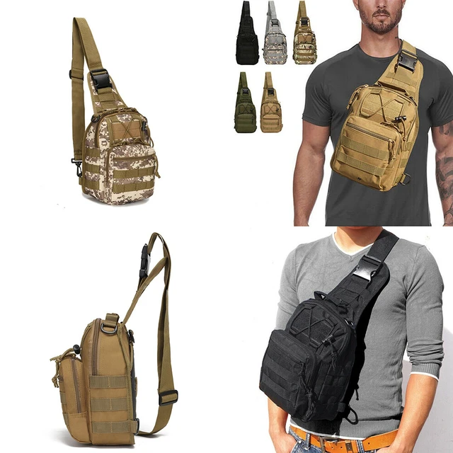 Alt view image 2 of 5 - US Tactical Sling Bag for Men Small Military Rover Shoulder Backpack Chest Pack DC-2-c nanshixiaoxiongbaoheise