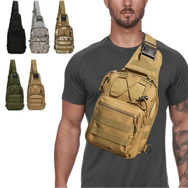 Alt view image 5 of 5 - US Tactical Sling Bag for Men Small Military Rover Shoulder Backpack Chest Pack DC-2-c nanshixiaoxiongbaoheise