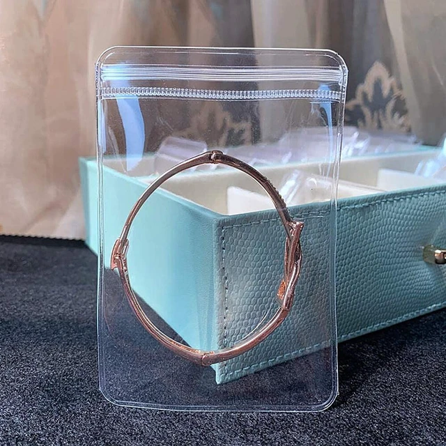 Alt view image 4 of 5 - US 100 Pack PVC Clear Jewelry Anti Oxidation Zipper Bags Anti-tarnish Organizers DD-4-g PVCshoushidai6x8cm