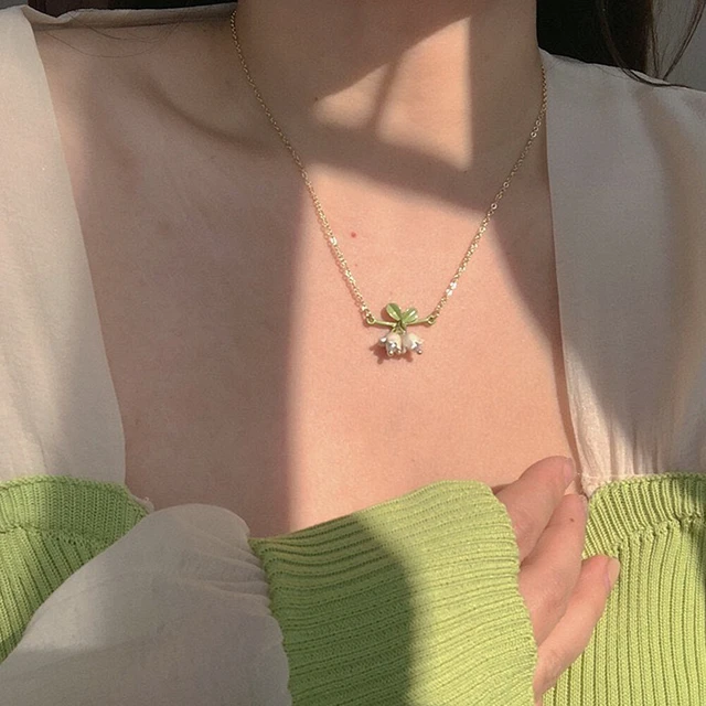Alt view image 4 of 4 - US Lily of the Valley Orchid Earring Bracelet Necklace Floral Dangle Jewelry Set