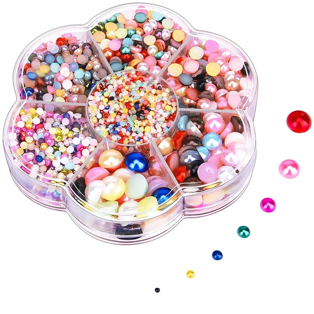Alt view image 2 of 4 - US 5600 Set DIY Half Artificial Pearl Bead Flat Back Beads Craft Nail Art