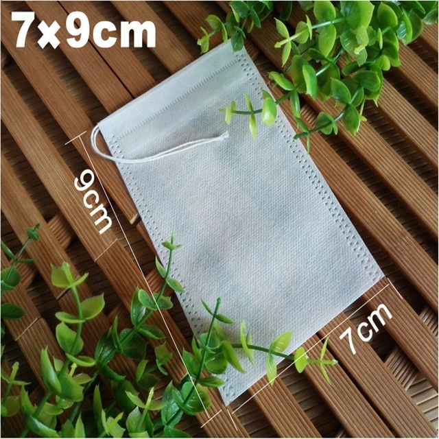 Alt view image 3 of 5 - US 100 pcs Disposable Filter Drawstring Flip Empty Teabag Herb Loose Tea Bag wusheng