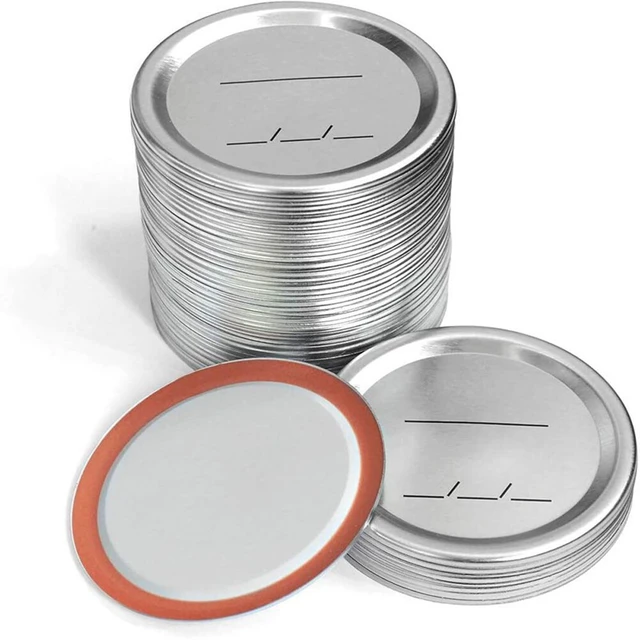 Alt view image 4 of 5 - US 50 Wide Mouth Canning Lids Mason Ball Kerr Jar Leak Proof Metal Seal Caps