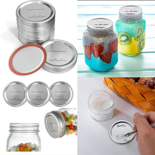 Alt view image 2 of 5 - US 50 Wide Mouth Canning Lids Mason Ball Kerr Jar Leak Proof Metal Seal Caps
