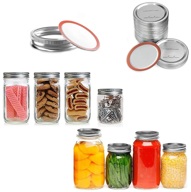 Alt view image 5 of 5 - US 50 Wide Mouth Canning Lids Mason Ball Kerr Jar Leak Proof Metal Seal Caps