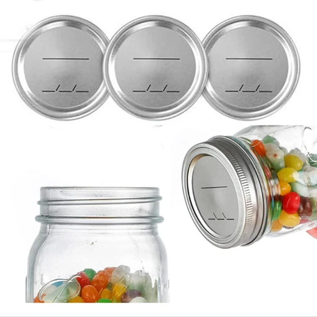Alt view image 3 of 5 - US 50 Wide Mouth Canning Lids Mason Ball Kerr Jar Leak Proof Metal Seal Caps