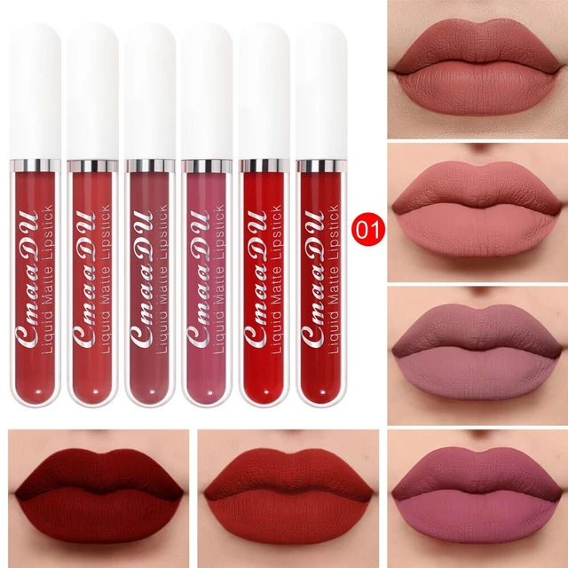 Alt view image 4 of 4 - US 6 Pack Set Lipstick Matte Finish Liquid Lip Gloss Long Lasting Waterproof