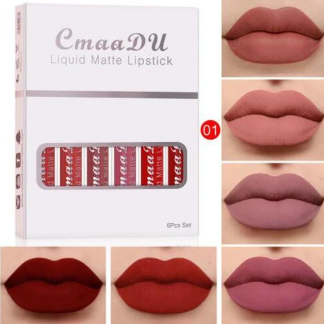 Alt view image 2 of 4 - US 6 Pack Set Lipstick Matte Finish Liquid Lip Gloss Long Lasting Waterproof