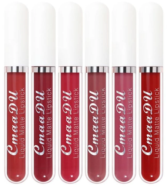 Main image of US 6 Pack Set Lipstick Matte Finish Liquid Lip Gloss Long Lasting Waterproof DF-3-k 6zhizhuangyaguangchuncai 02