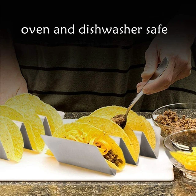 Alt view image 5 of 5 - US 2 Food Grade Stainless Steel Taco Holder Stand Truck Tray Style Oven Safe