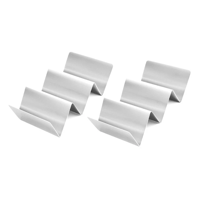Main image of US 2 Food Grade Stainless Steel Taco Holder Stand Truck Tray Style Oven Safe