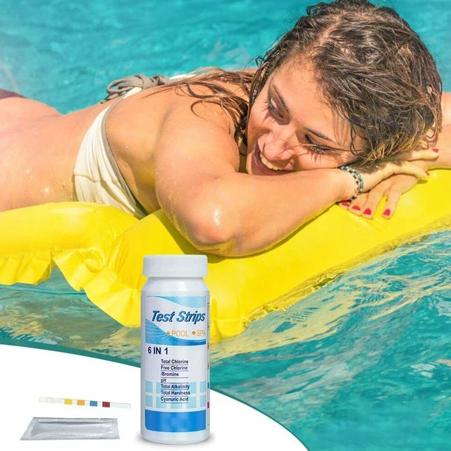 Alt view image 2 of 5 - US 100 Pc 6IN1 Chlorine Dip Pool Test Strips Swimming Pool Spa PH Tester Kit