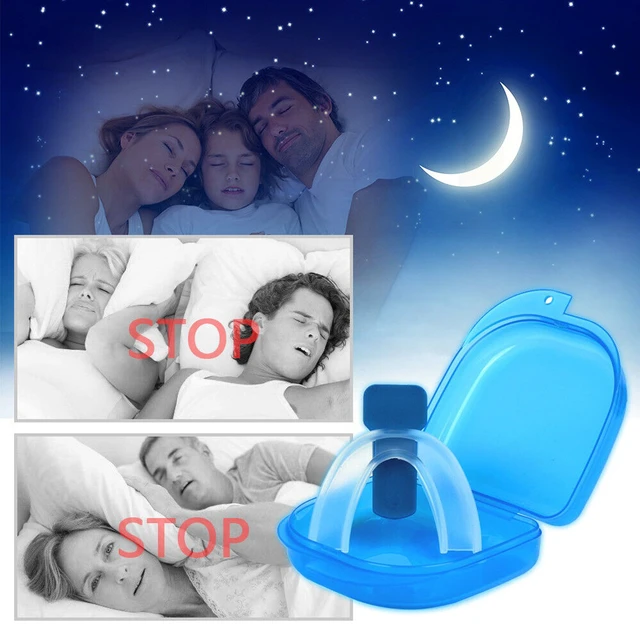 Alt view image 4 of 5 - US 2 Pc Anti-Snoring Mouthpiece Mouth Guard Grind Stop Sleep Apnea Bruxism Aid