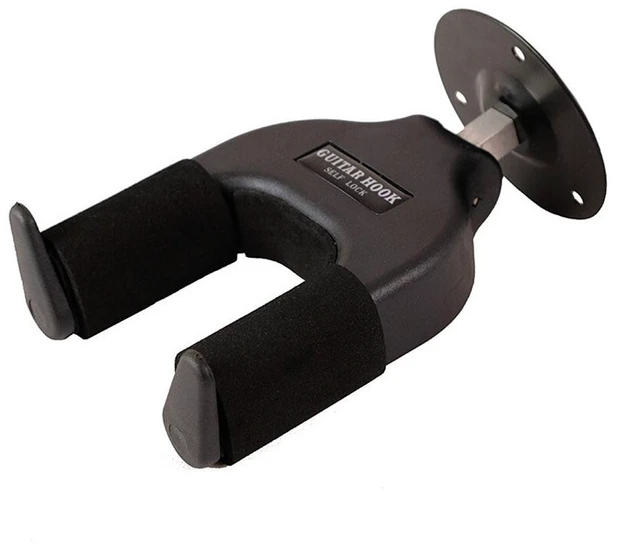 Main image of US 1 Pc Guitar Wall Hanger Mount Stand Guitar Black Stand Wall Mount Auto Lock