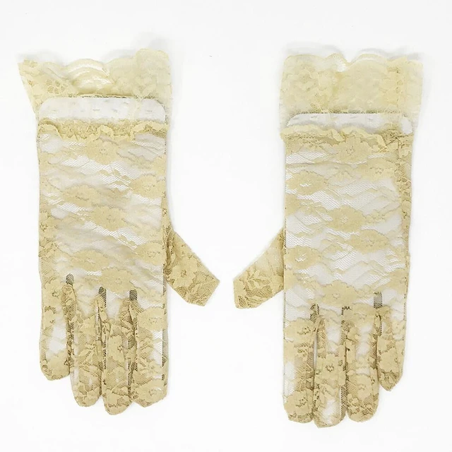 Main image of US 1 Pairs Sexy Lace Wrist Length Gloves w/ Ruffle Bride Wedding Prom Anti UV BY-2-bduankuanleisishoutao mihuang1dui