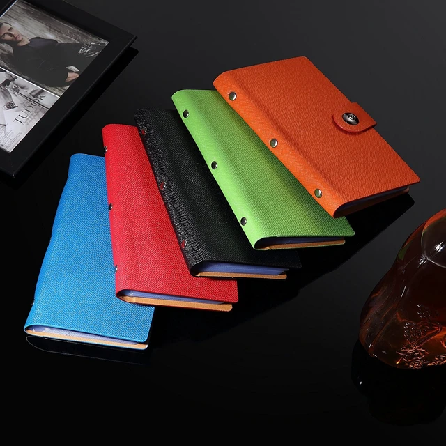 Alt view image 3 of 4 - Leather 240/300 Slots Business/ID/Credit Card Holder Organizer, Magnetic Closure lan