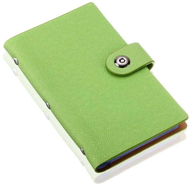 Alt view image 2 of 4 - Leather 240/300 Slots Business/ID/Credit Card Holder Organizer, Magnetic Closure lan