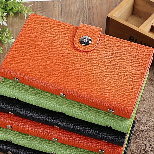 Alt view image 4 of 4 - Leather 240/300 Slots Business/ID/Credit Card Holder Organizer, Magnetic Closure lan