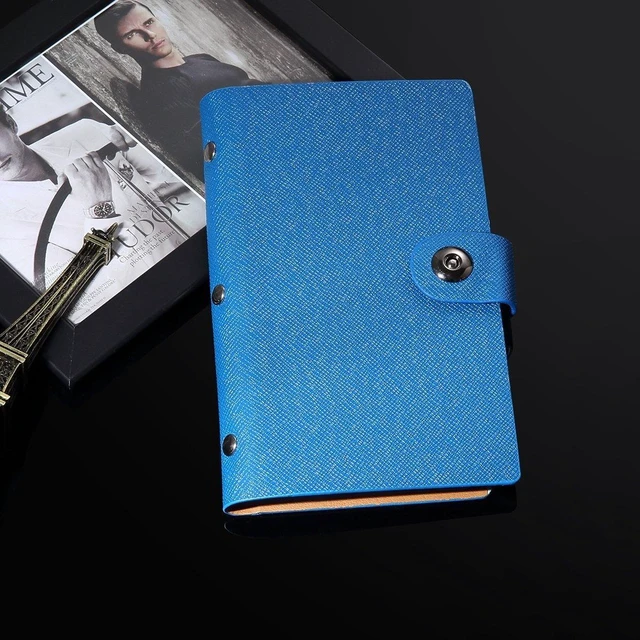 Main image of Leather 240/300 Slots Business/ID/Credit Card Holder Organizer, Magnetic Closure lan