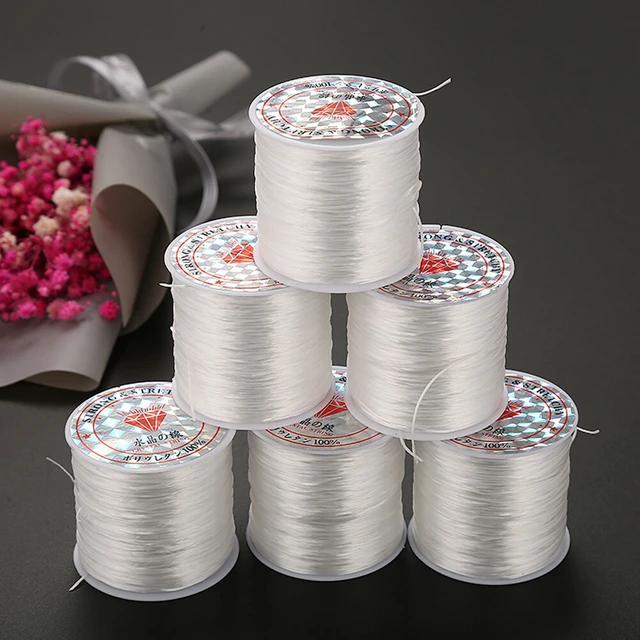 Alt view image 5 of 5 - US 1 0.5mm Flat Elastic Stretch String Jewelry Making DIY Bracelet Cord Thread DG-3-f 50mibiantanlixian0.5mmkafeise 1ge
