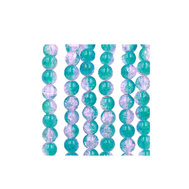 Alt view image 5 of 5 - US 100 Pack 8mm Loose Round Spacer Beads Strand Crackle Lampwork Glass Beads
