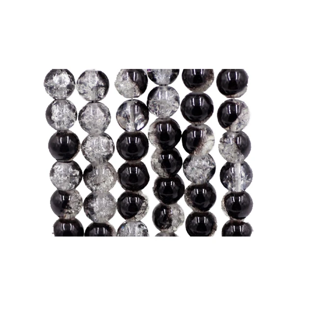 Alt view image 2 of 5 - US 100 Pack 8mm Loose Round Spacer Beads Strand Crackle Lampwork Glass Beads