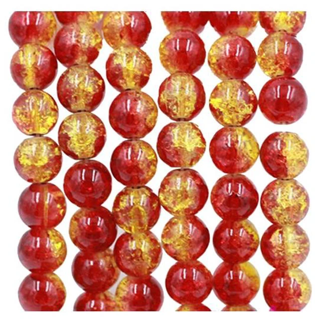 Main image of US 100 Pack 8mm Loose Round Spacer Beads Strand Crackle Lampwork Glass Beads