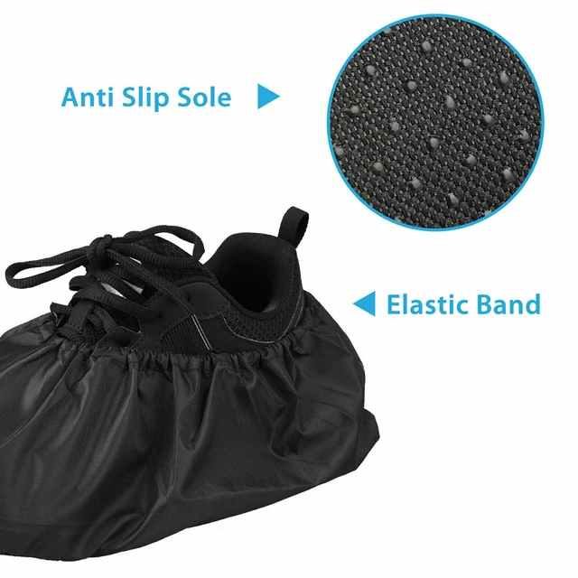 Alt view image 4 of 4 - US 3 Pairs Washable Reusable Non-Slip Sole Overshoe Dust Waterproof Shoe Cover