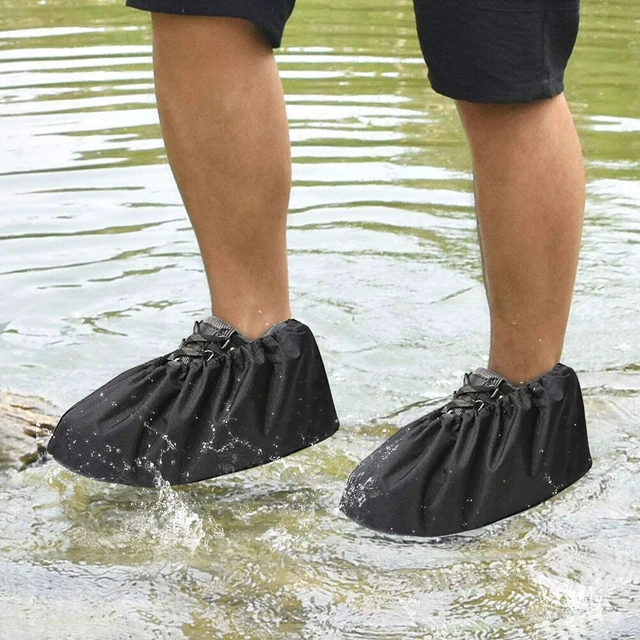 Alt view image 2 of 4 - US 3 Pairs Washable Reusable Non-Slip Sole Overshoe Dust Waterproof Shoe Cover