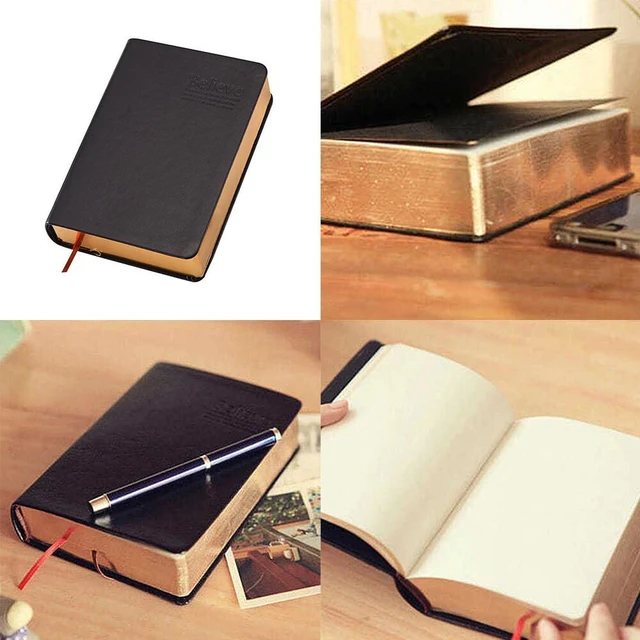 Alt view image 3 of 3 - US 1 Pack Vintage Diary Notepad Thick Blank Paper Leather Notebook Sketchbook