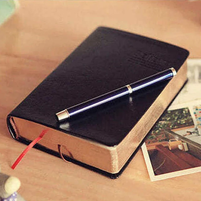 Alt view image 2 of 3 - US 1 Pack Vintage Diary Notepad Thick Blank Paper Leather Notebook Sketchbook